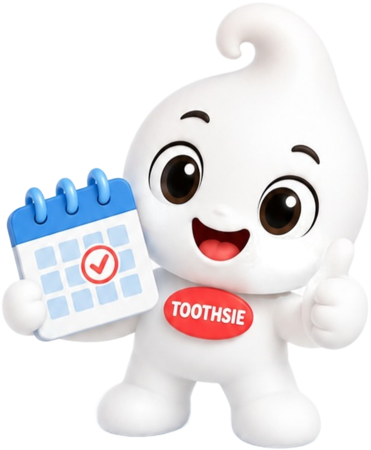 Toothsie holding a calendar with a ticked date