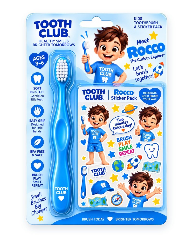 Rocco toothbrush and sticker pack