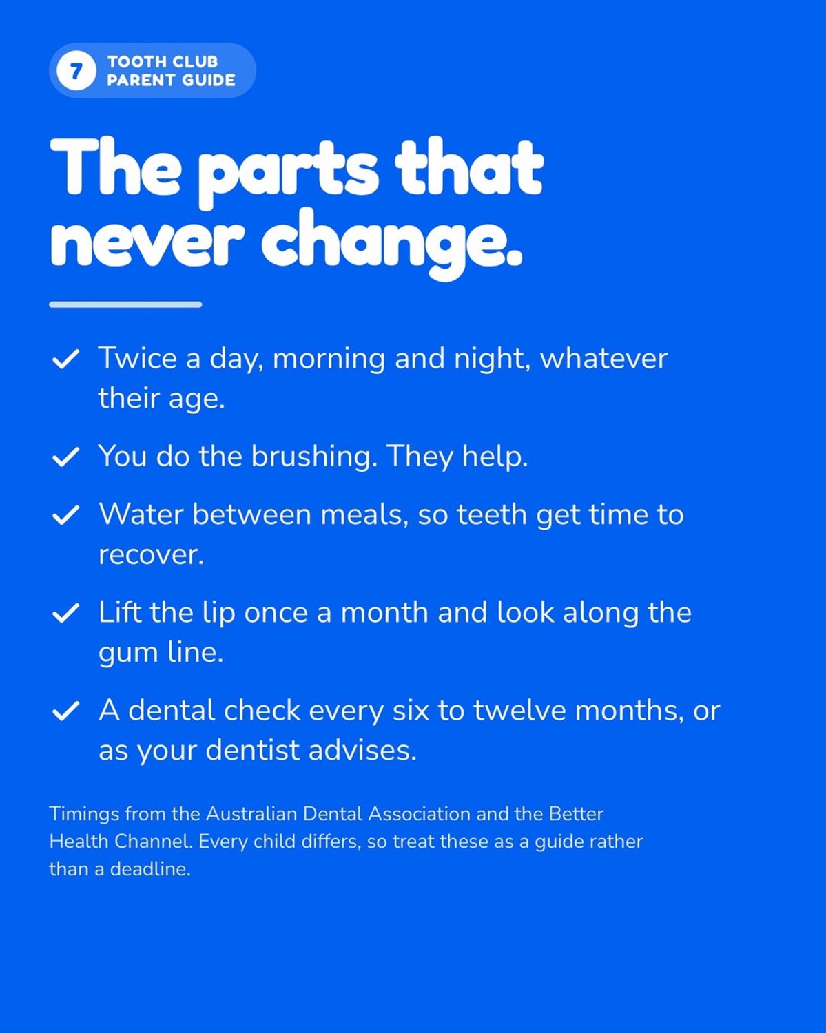 Slide 7: The parts that never change