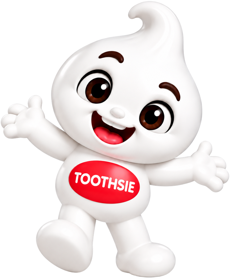 Toothsie with arms open in welcome