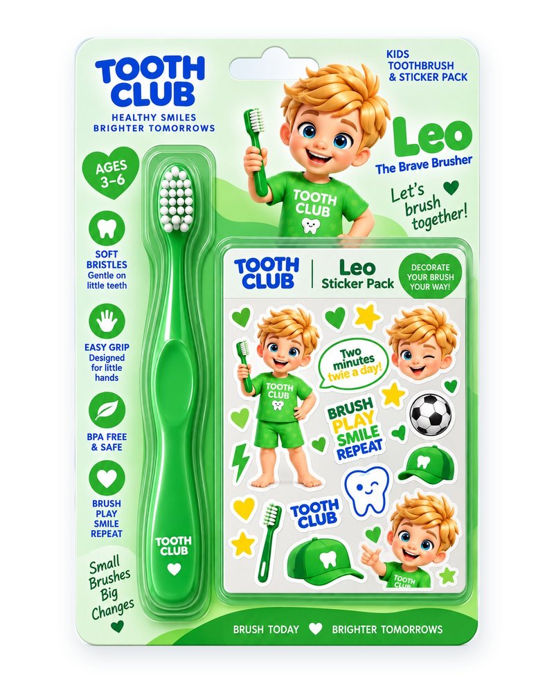 Leo toothbrush and sticker pack