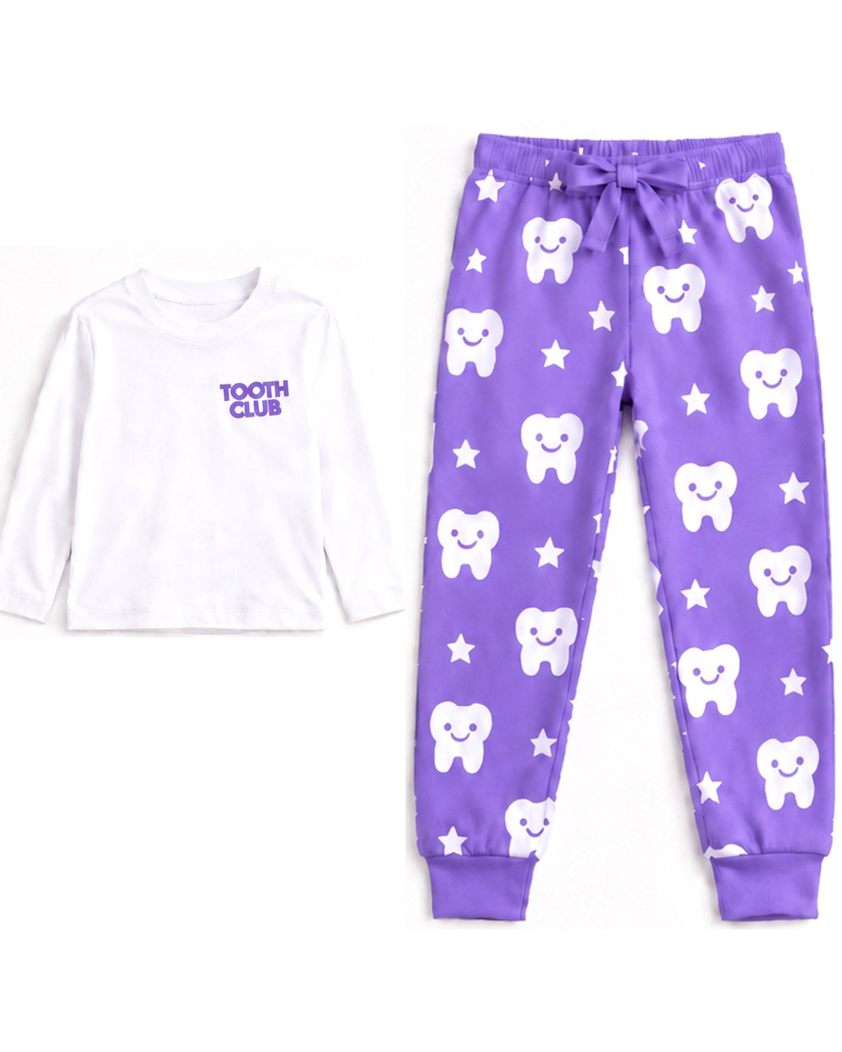 Maya pyjamas, top and pants laid flat