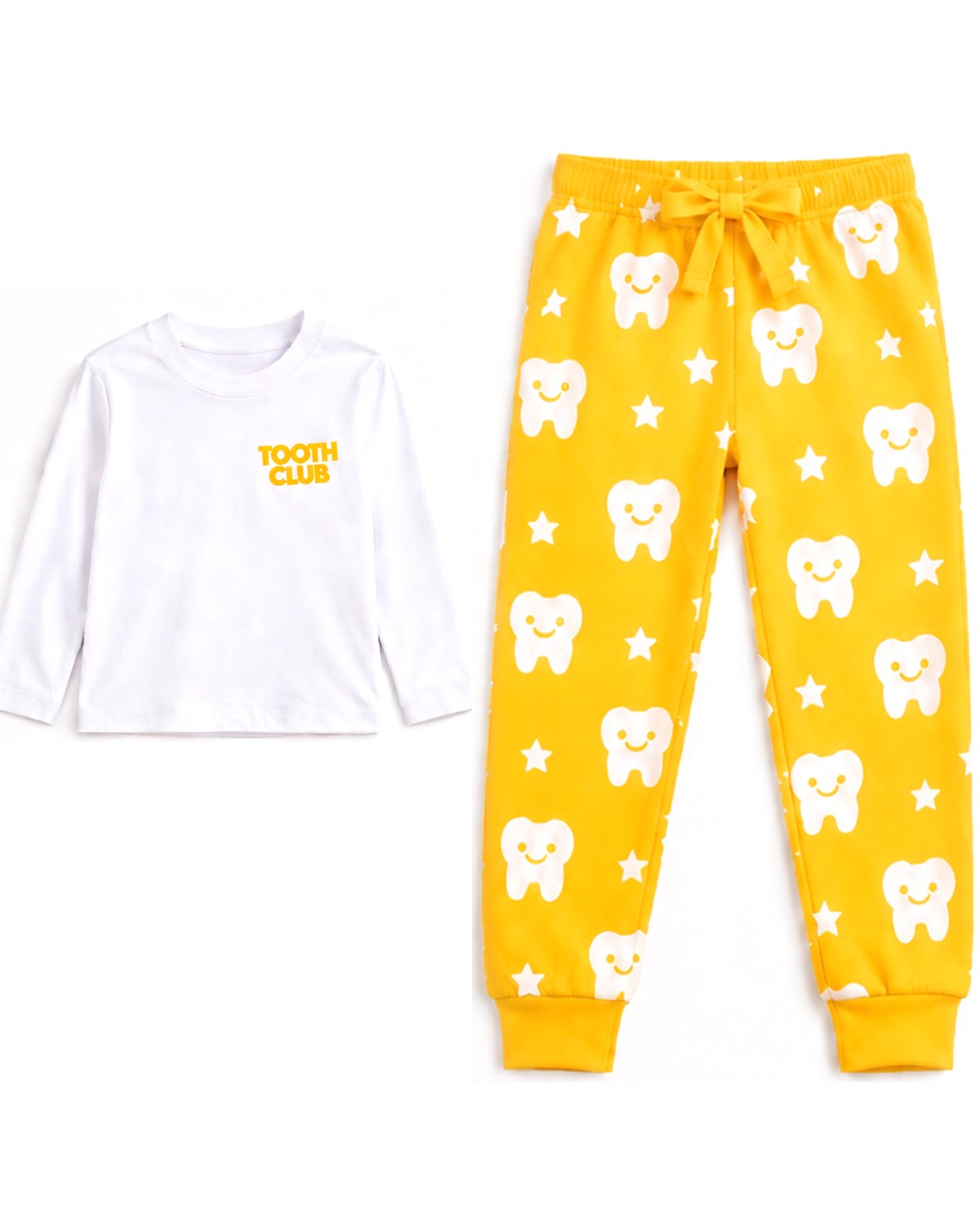 Kai pyjamas, top and pants laid flat