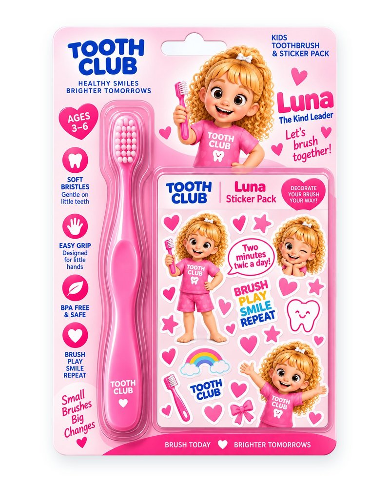 Luna toothbrush and sticker pack