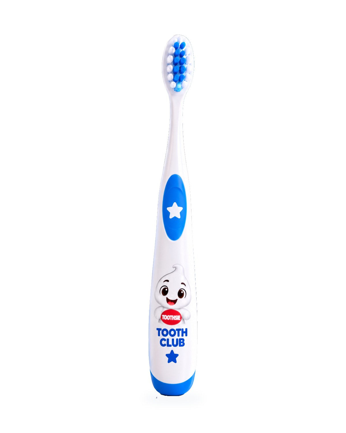 Toothsie Toothbrush on its own, with Toothsie on the handle