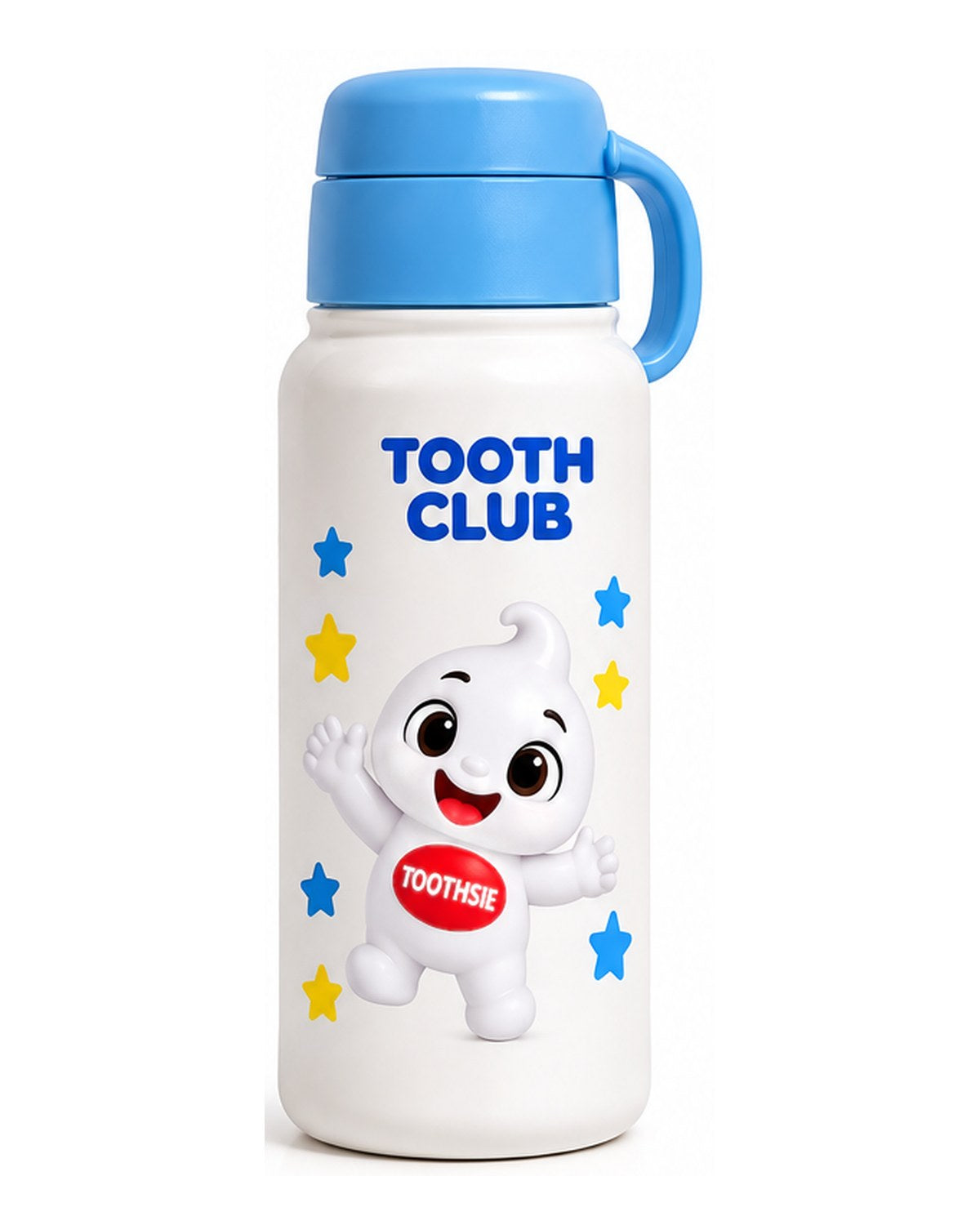 Toothsie water bottle, back view
