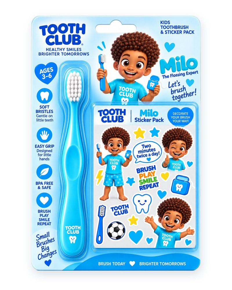 Milo toothbrush and sticker pack