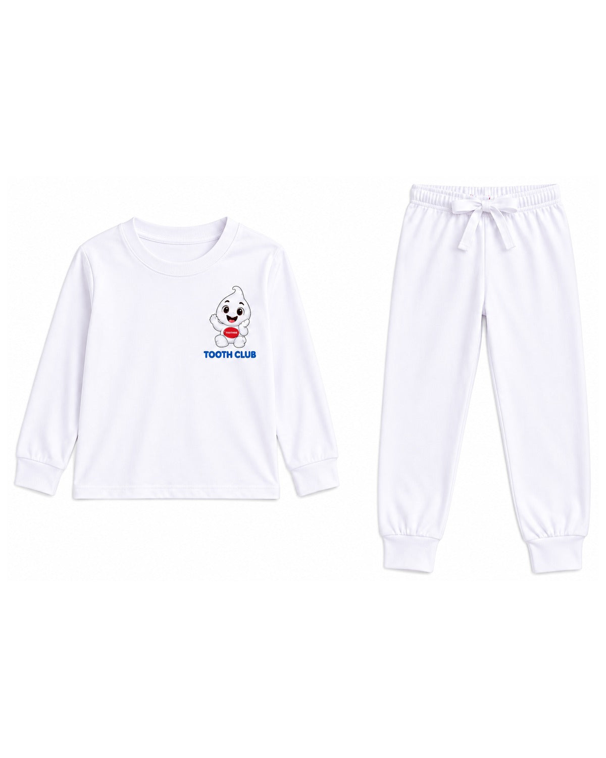 Toothsie pyjamas, top and pants laid flat
