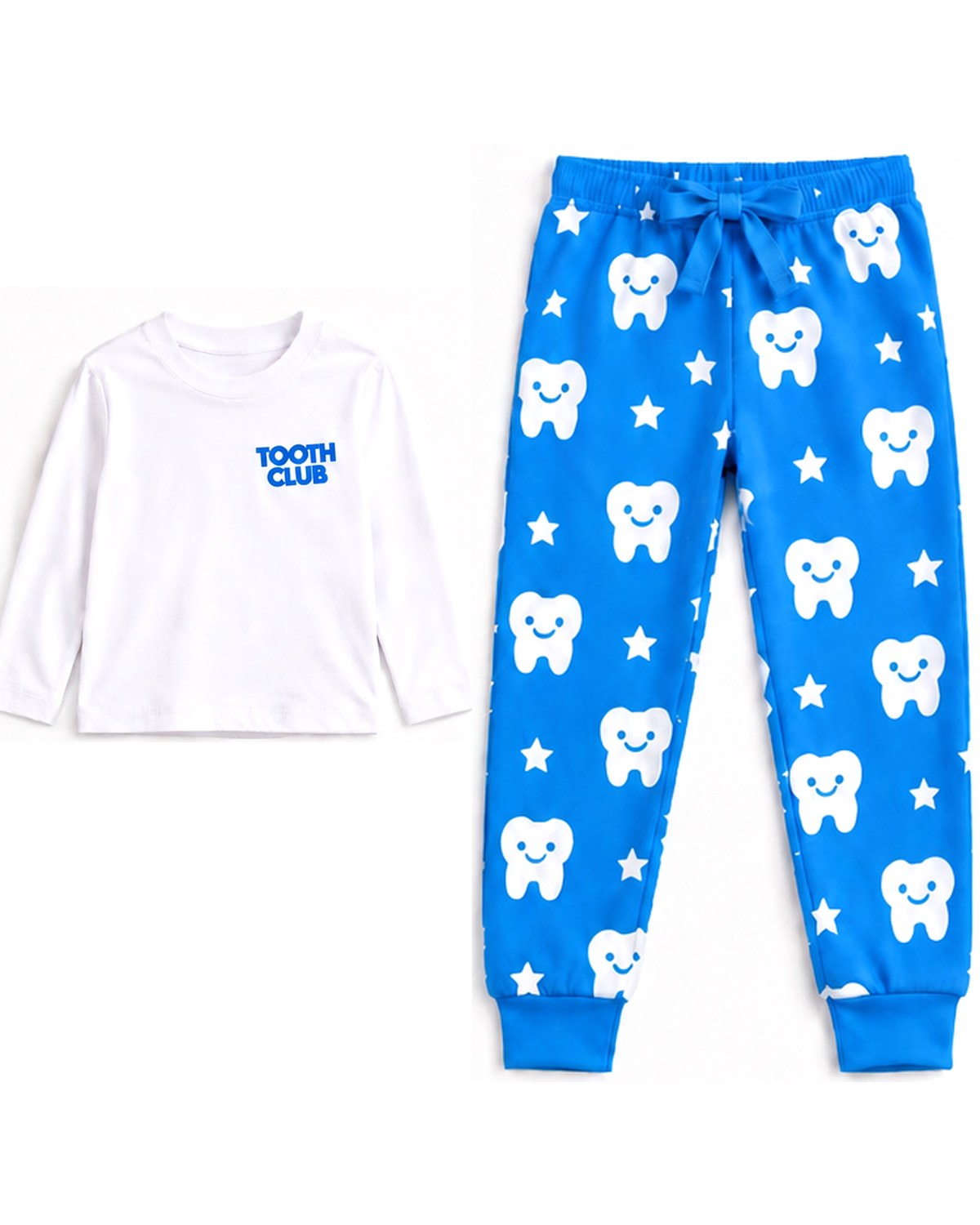 Rocco pyjamas, top and pants laid flat