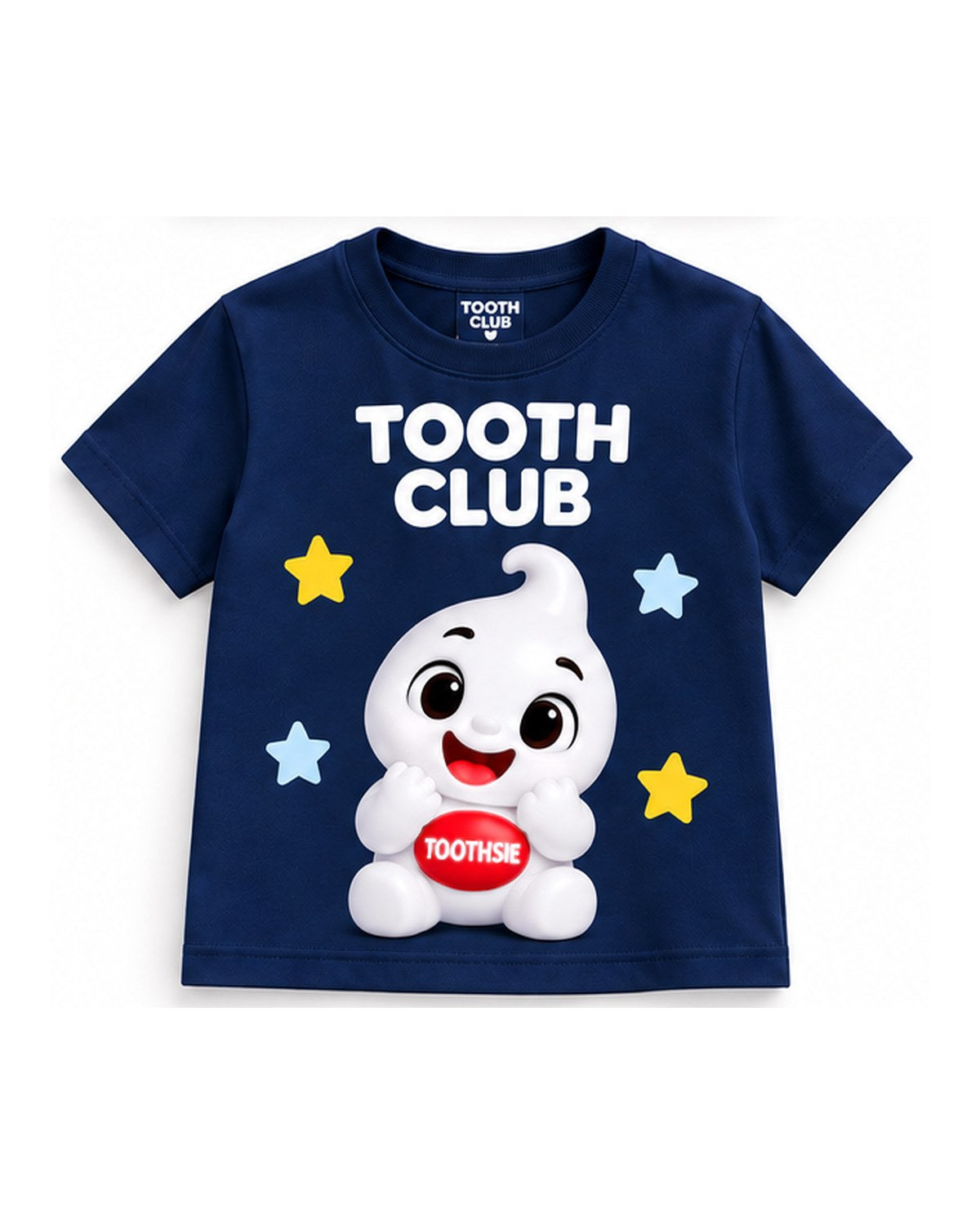 Navy Toothsie T-shirt with Toothsie sitting