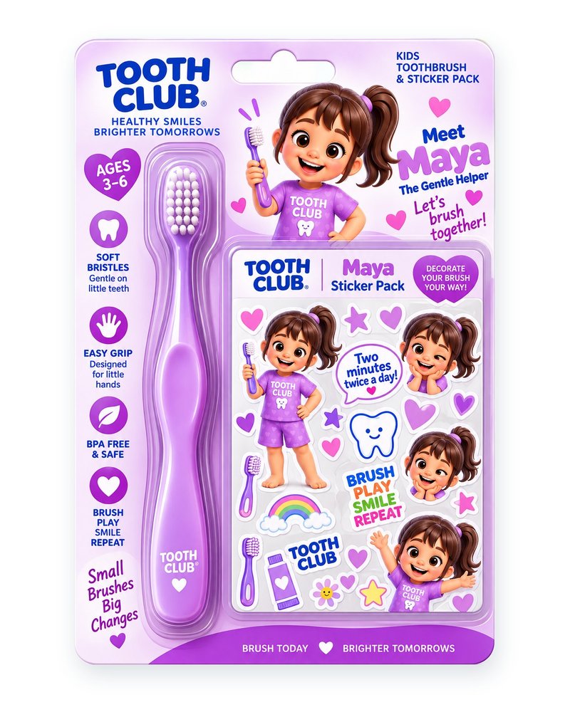 Maya toothbrush and sticker pack