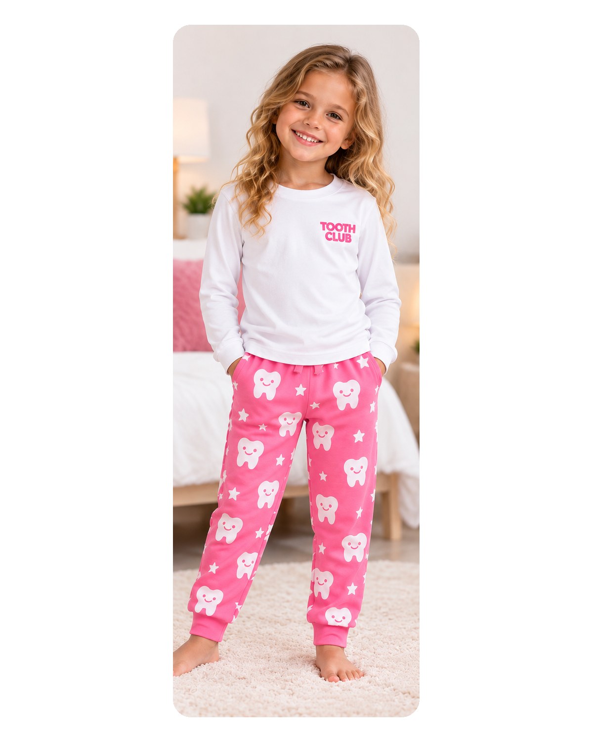 A child wearing the Luna pyjamas